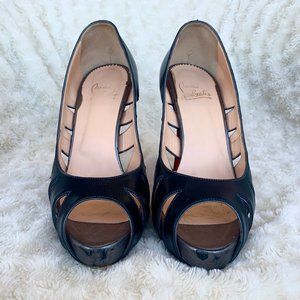 Christian Louboutin Peep Toe Black Pumps